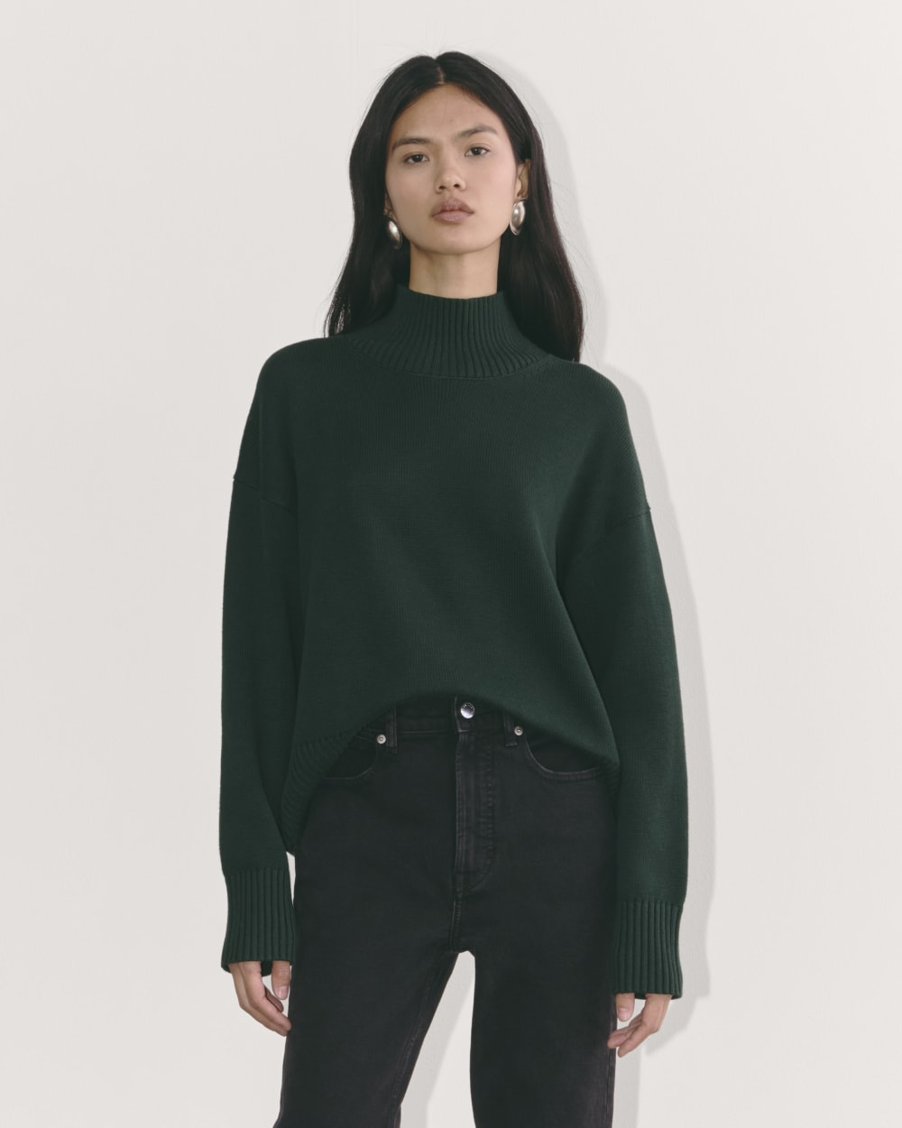 womens-cotton-boxy-turtleneck-scarab | primary