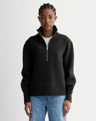womens-laid-back-fleece-half-zip-sweatshirt-black | primary