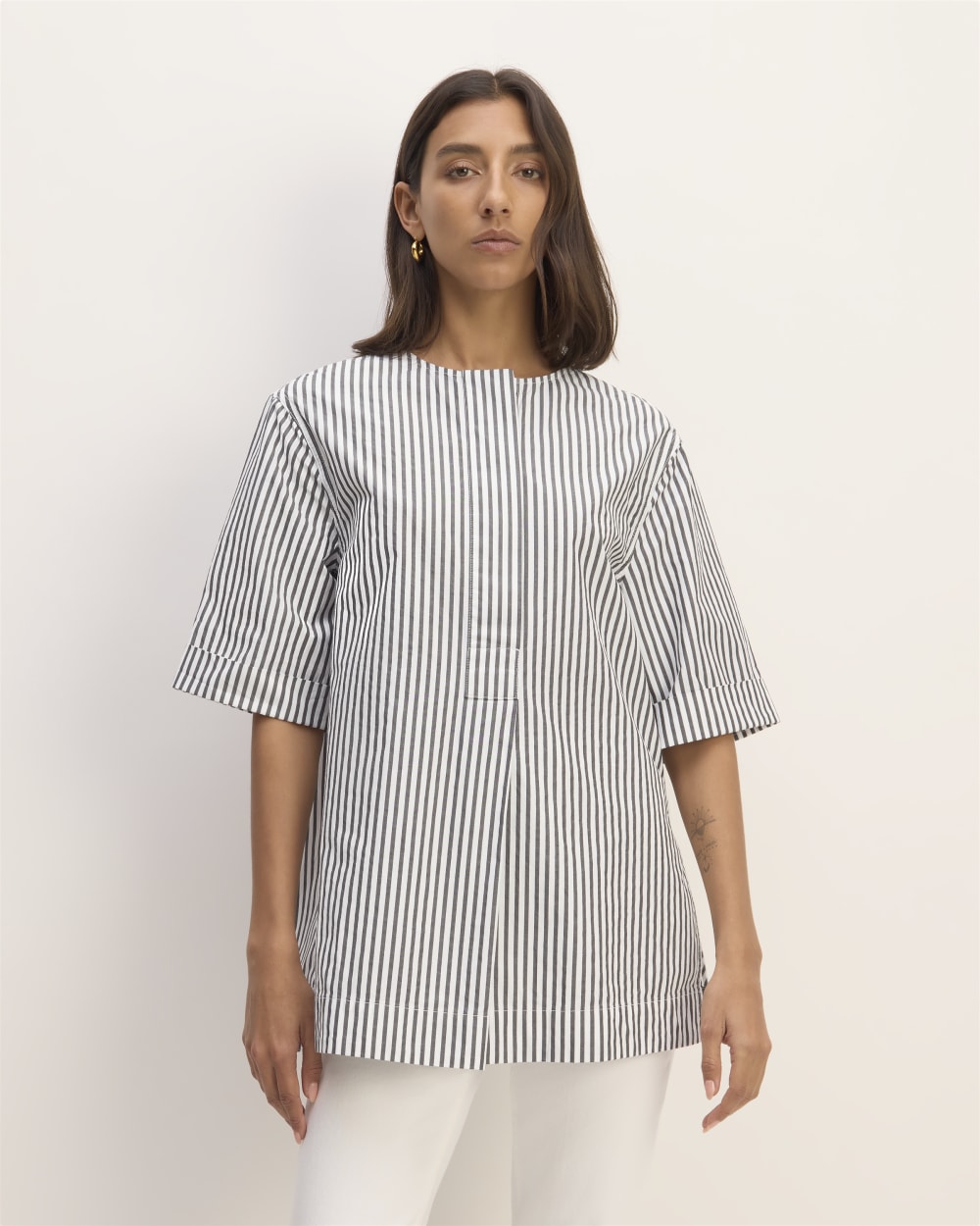 womens-supima-cotton-tunic-white-black | primary