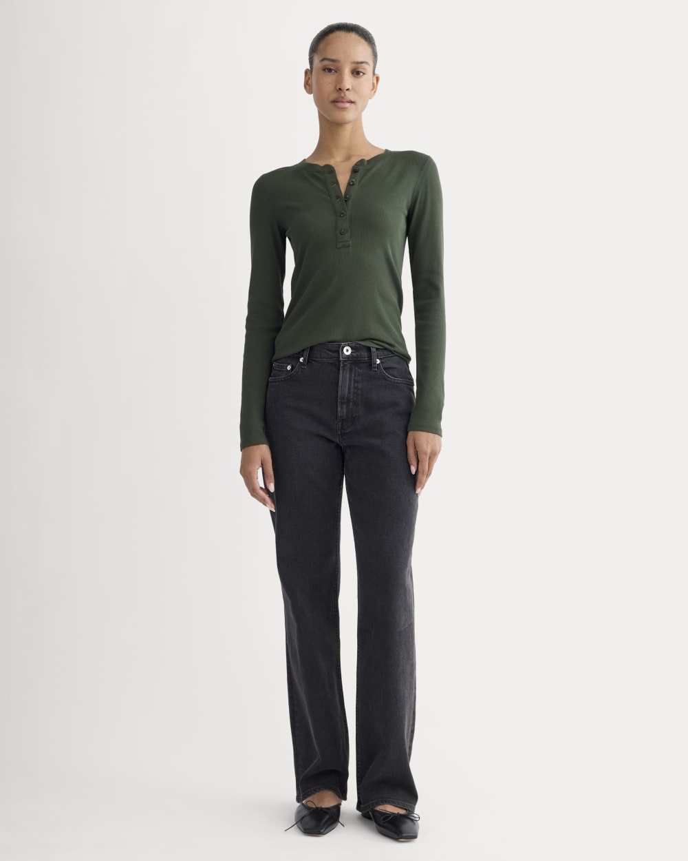 womens-luxe-rib-henley-dark-forest