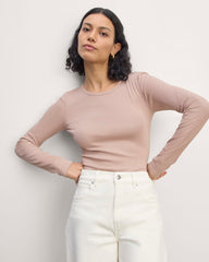 womens-supima-rib-long-sleeve-crew-dusty-rose | primary