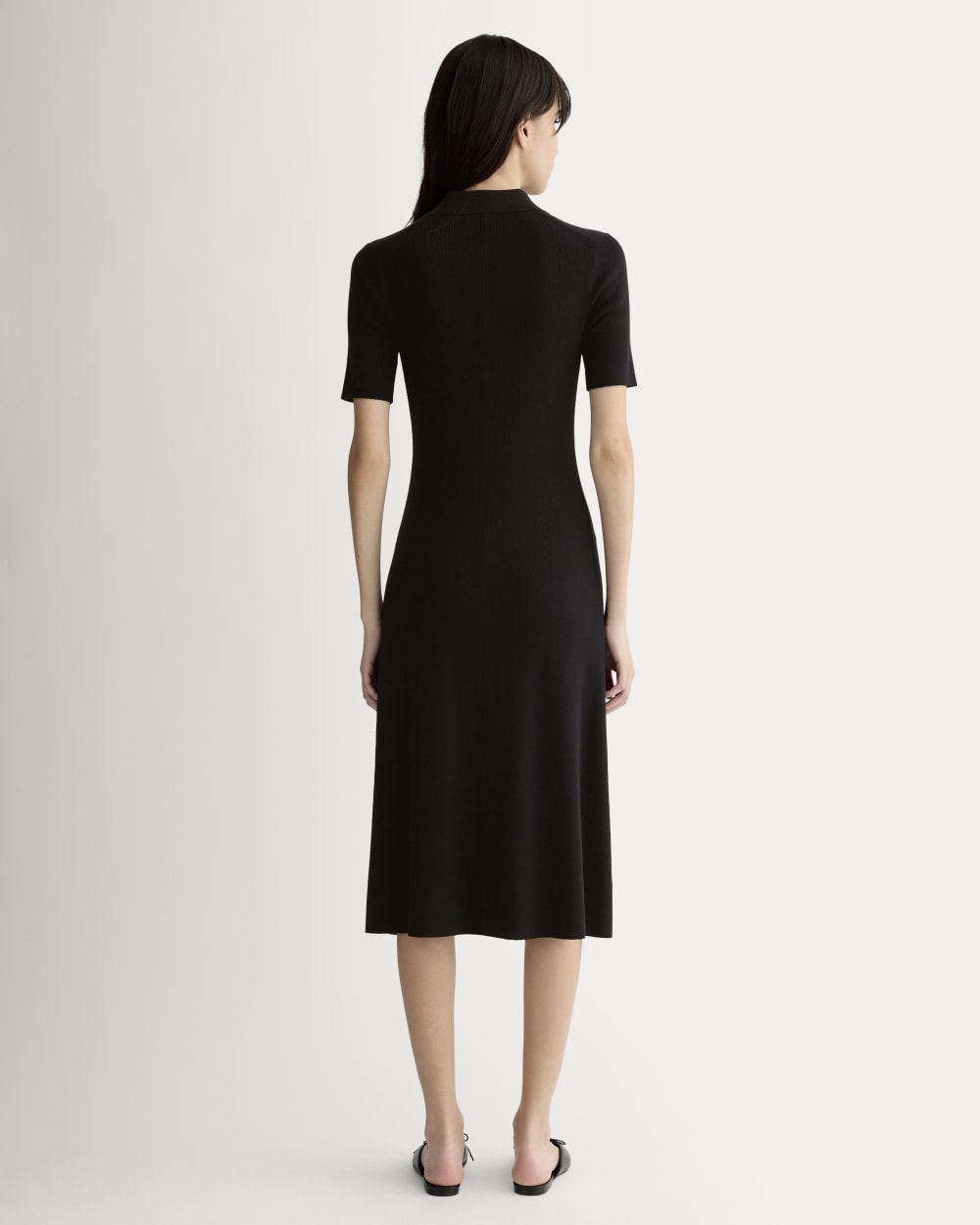 womens-knit-polo-dress-black
