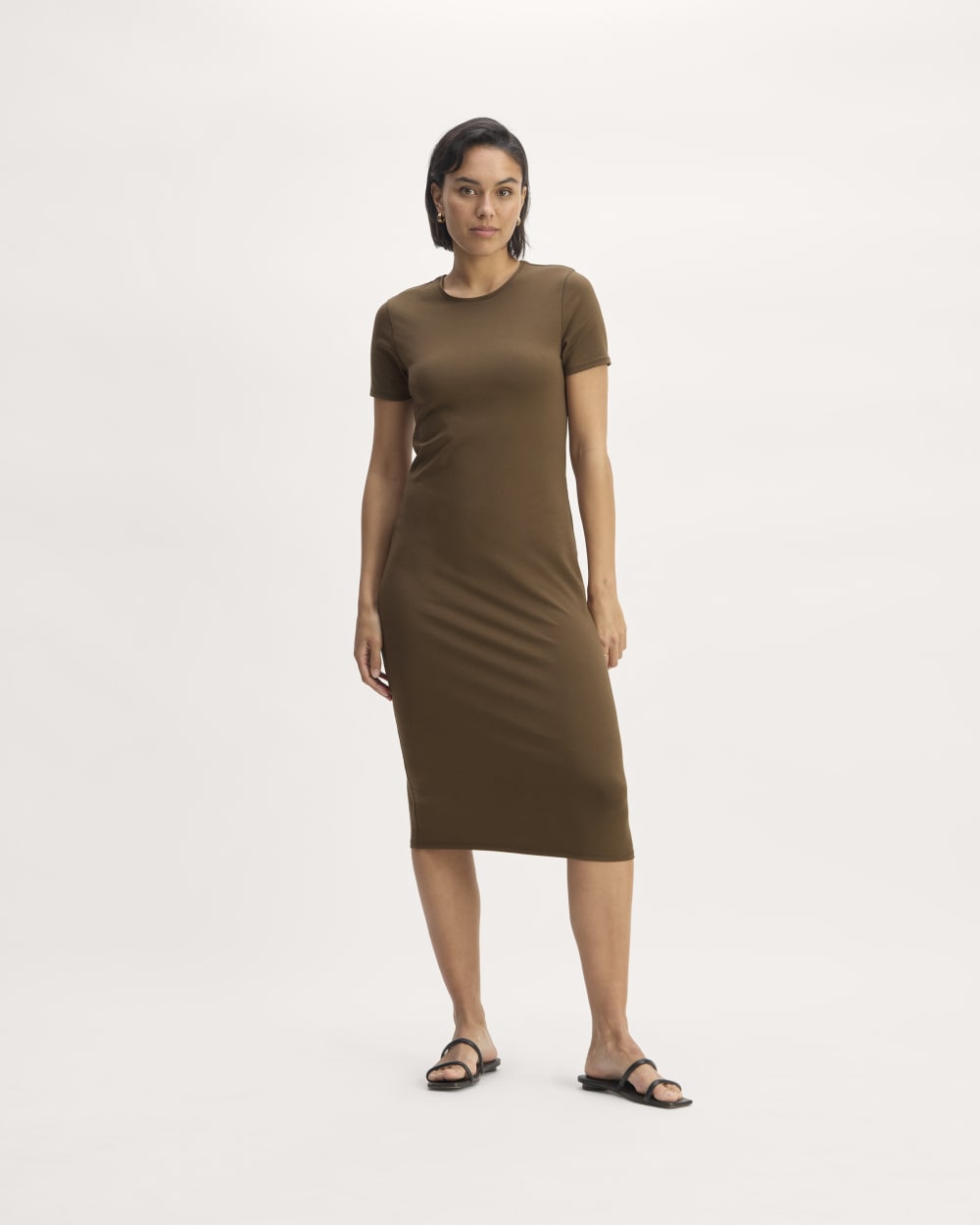 womens-supima-form-midi-dress-cocoa | primary