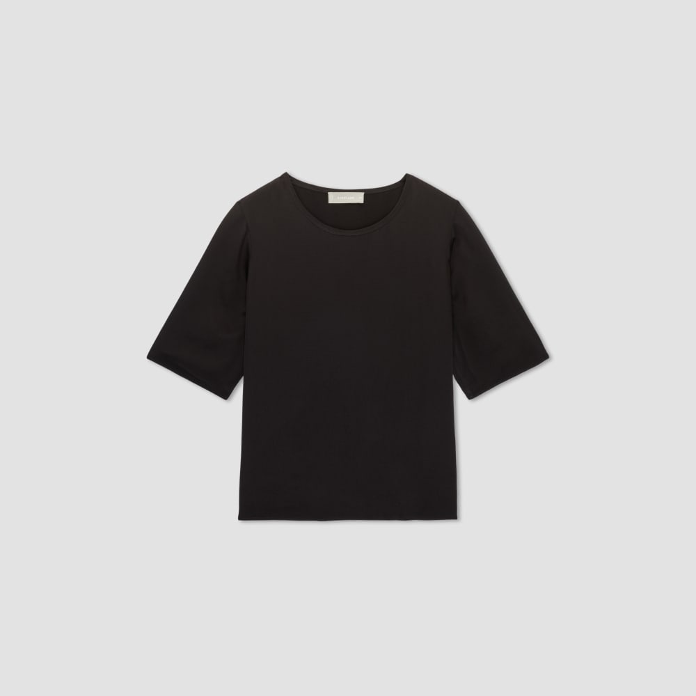 womens-satin-relaxed-tee-black | alt