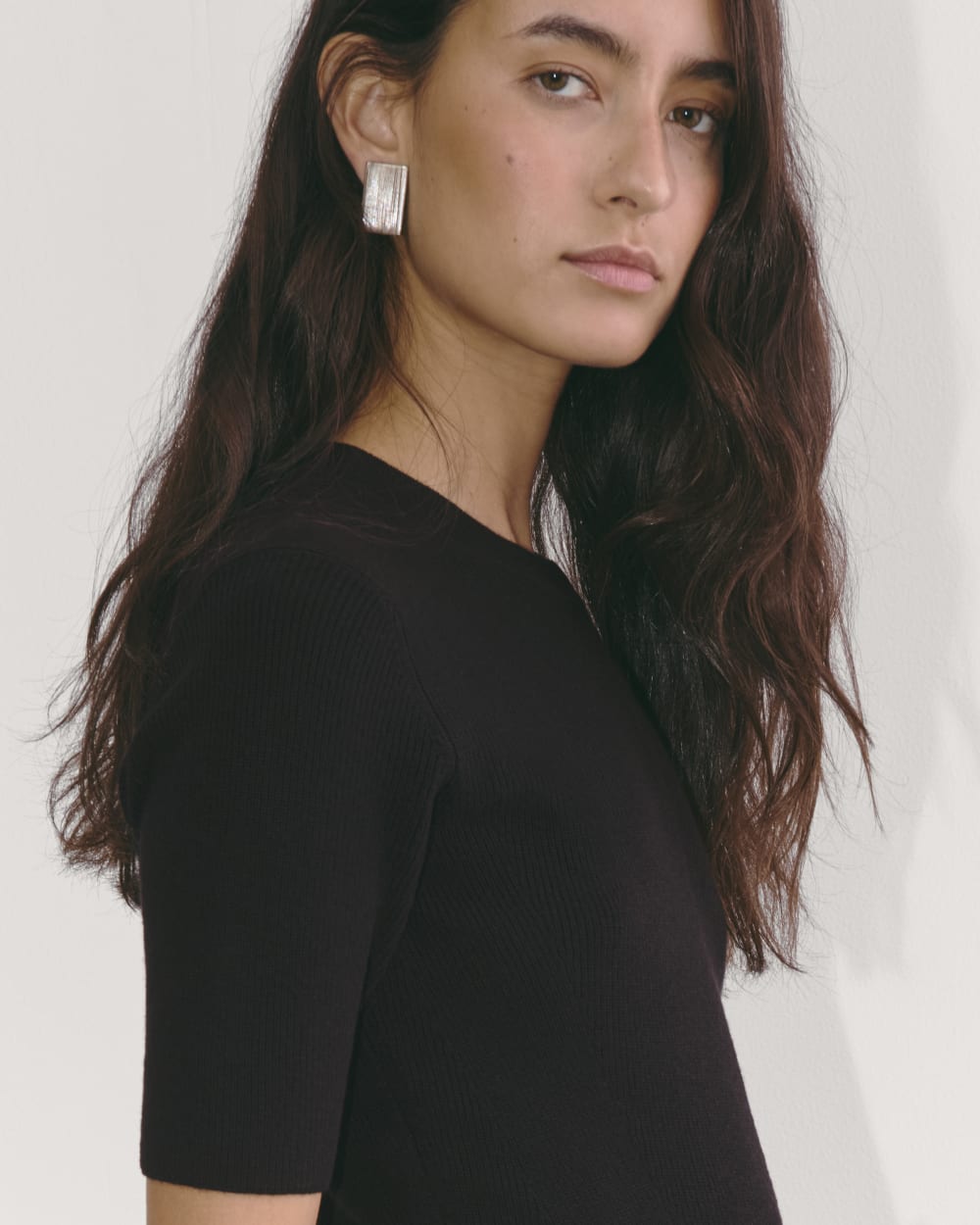 womens-cotton-blend-ribbed-sweater-dress-black