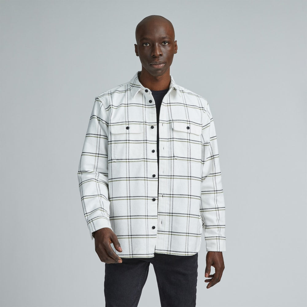 mens-heavyweight-overshirt-moss-double-windowpane | primary