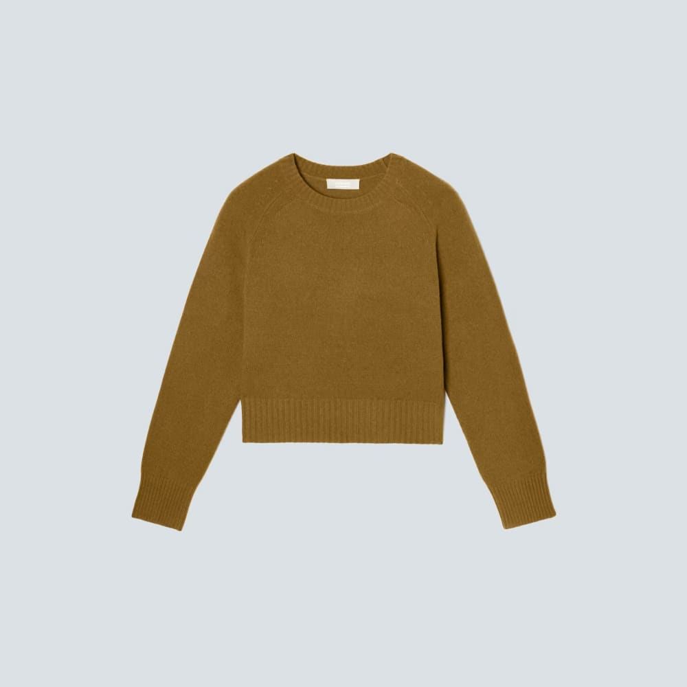 womens-recashmere-cropped-crew-sweater-tapenade | alt