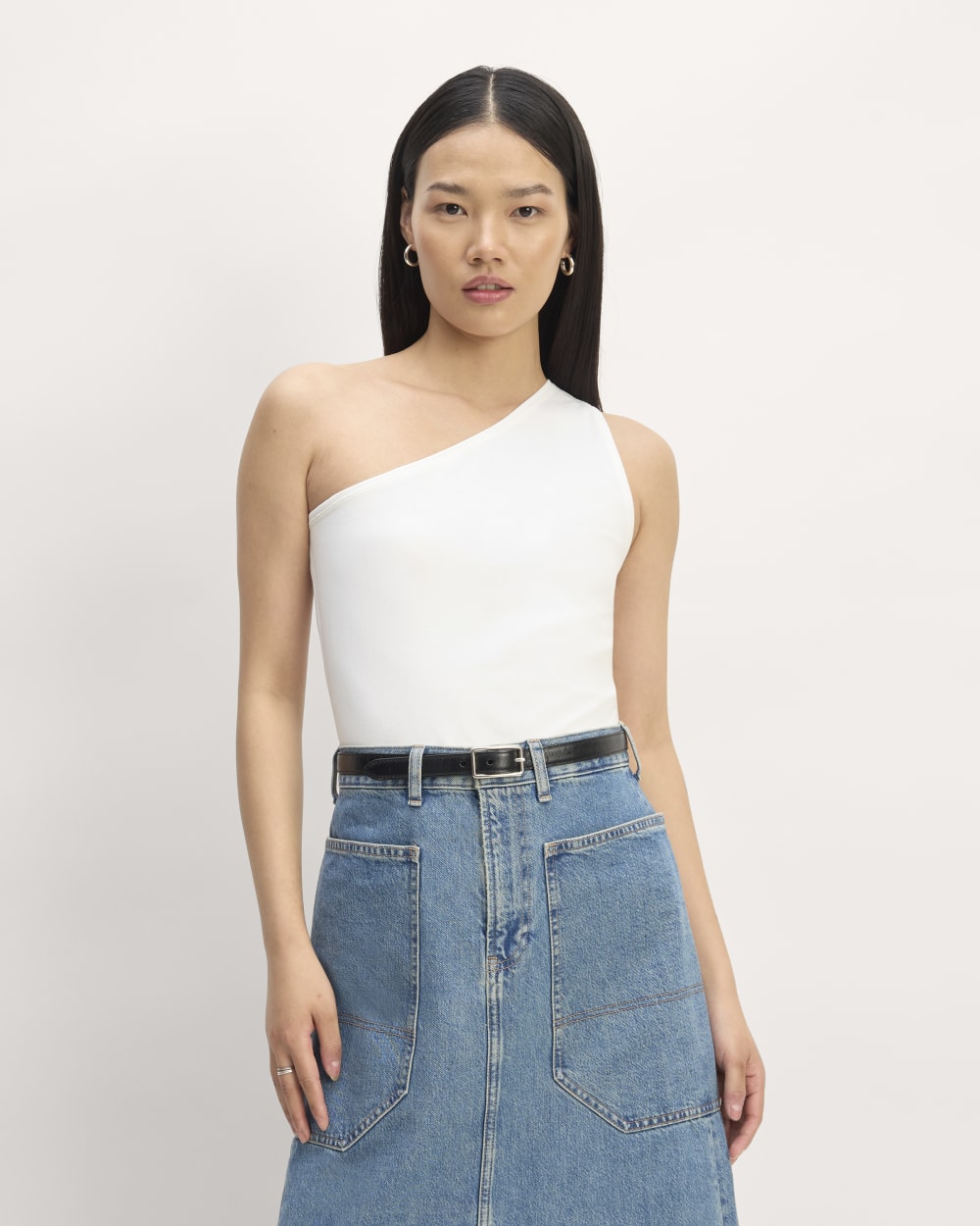 womens-supima-form-one-shoulder-tank-white | primary