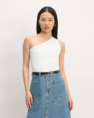 womens-supima-form-one-shoulder-tank-white | primary