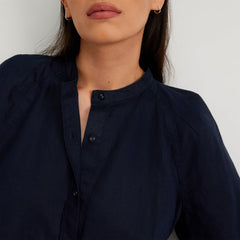 womens-linen-puff-sleeve-shirt-navy