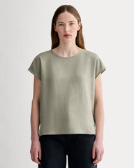 womens-linen-short-sleeve-crew-tee-sage-green | primary