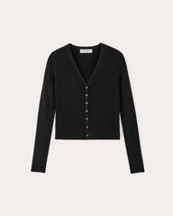 womens-rib-knit-organic-cotton-cardigan-black | alt