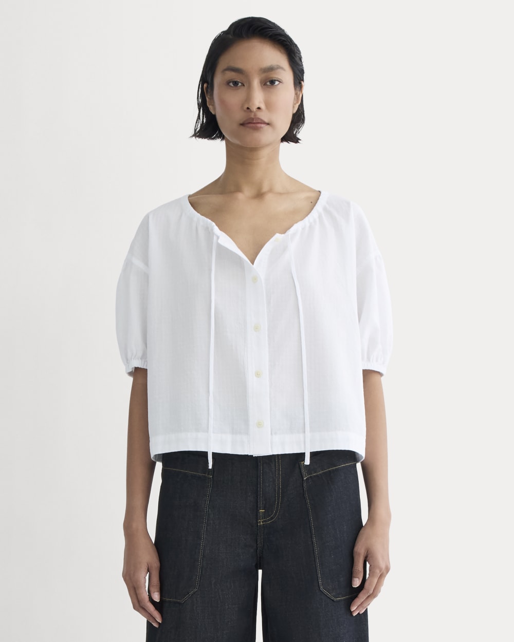 womens-gauze-button-up-white | primary