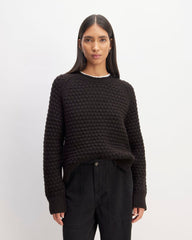 womens-cloud-oversized-textured-crew-black | primary