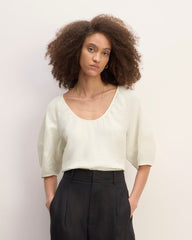 womens-linen-scoop-neck-top-bone | primary