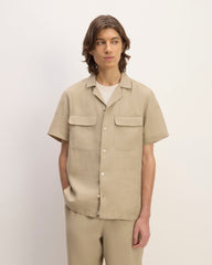 mens-linen-ss-camp-shirt-trench-coat-khaki | primary