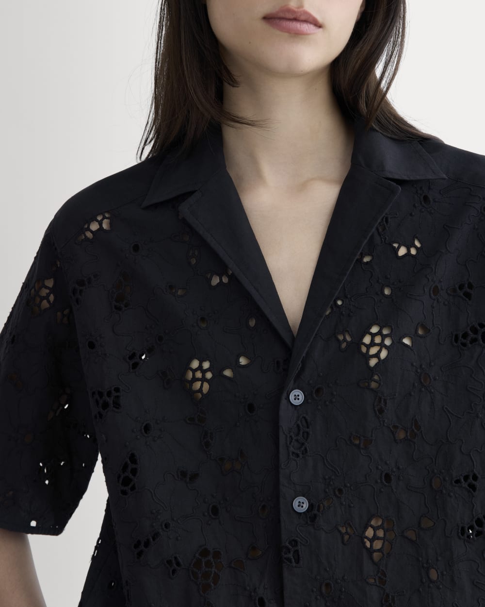 womens-eyelet-camp-shirt-black