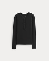 womens-luxe-rib-henley-black | alt