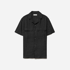 mens-linen-camp-shirt-black | alt