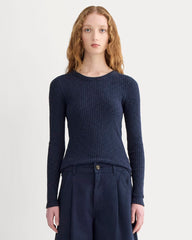 womens-rib-knit-crew-navy | primary