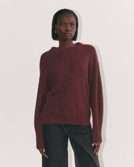 womens-alpaca-ribbed-cocoon-crew-burgundy | primary