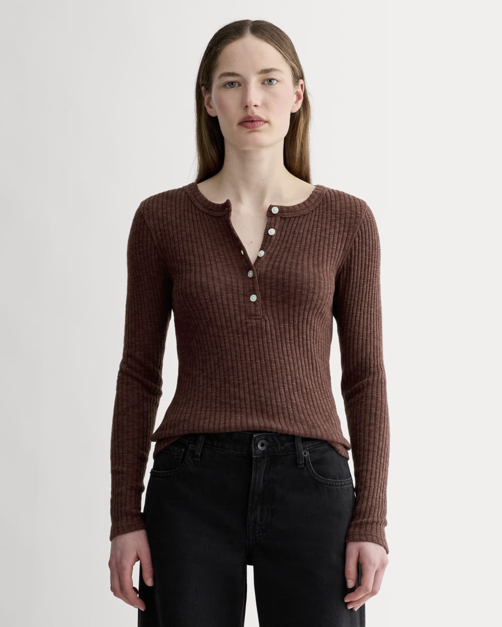 womens-cozy-rib-henley-dark-mahogany | primary