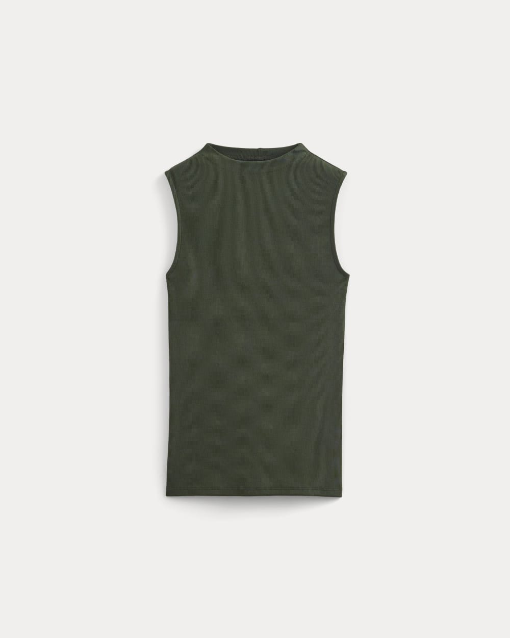 womens-supima-micro-rib-funnel-neck-tank-dark-forest | alt