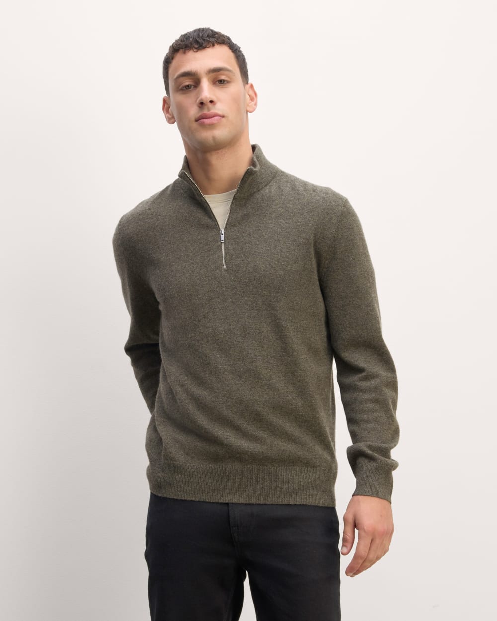 mens-qrtrzip-cashmere-hthr-army-green | primary