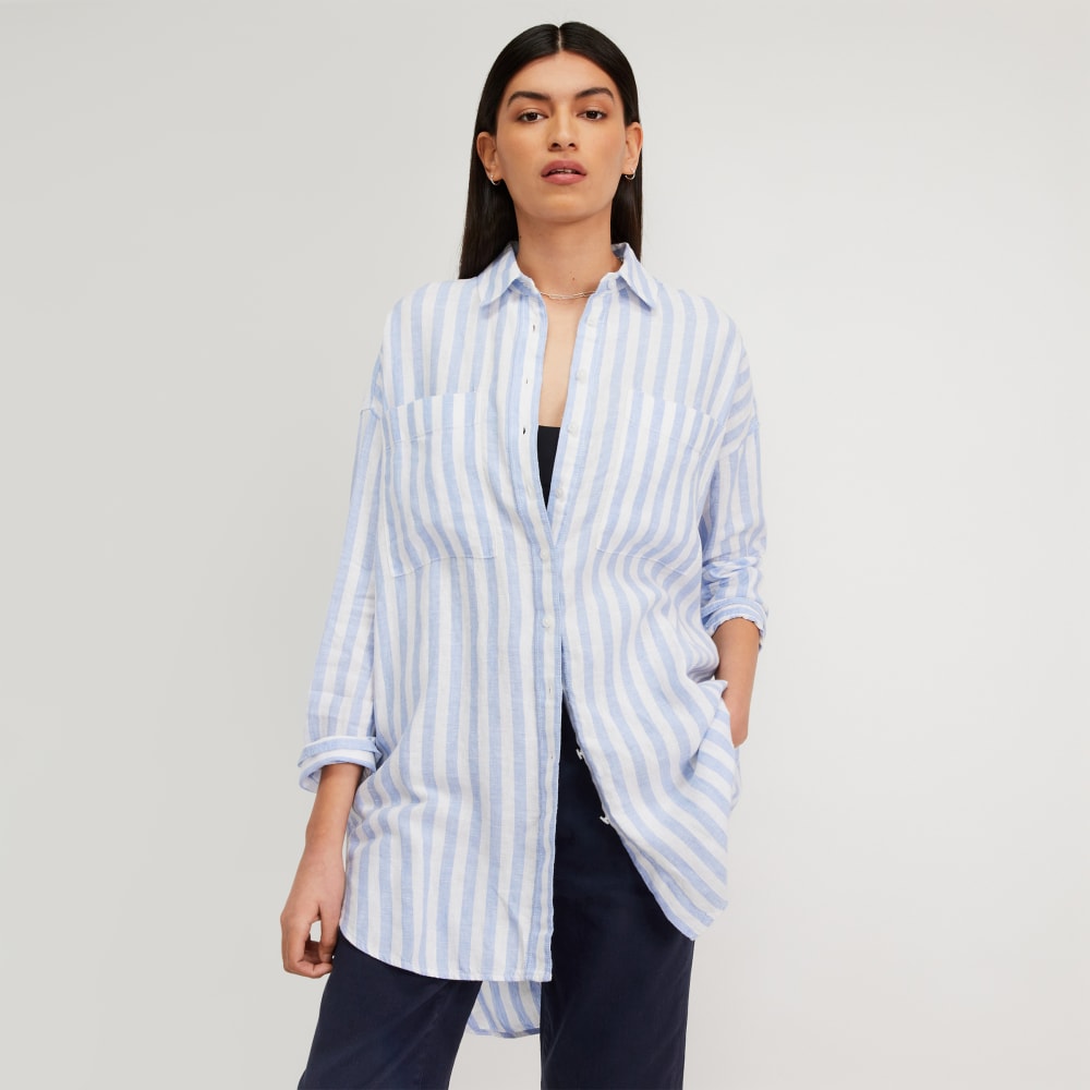 womens-way-long-linen-shirt-blue-white | primary