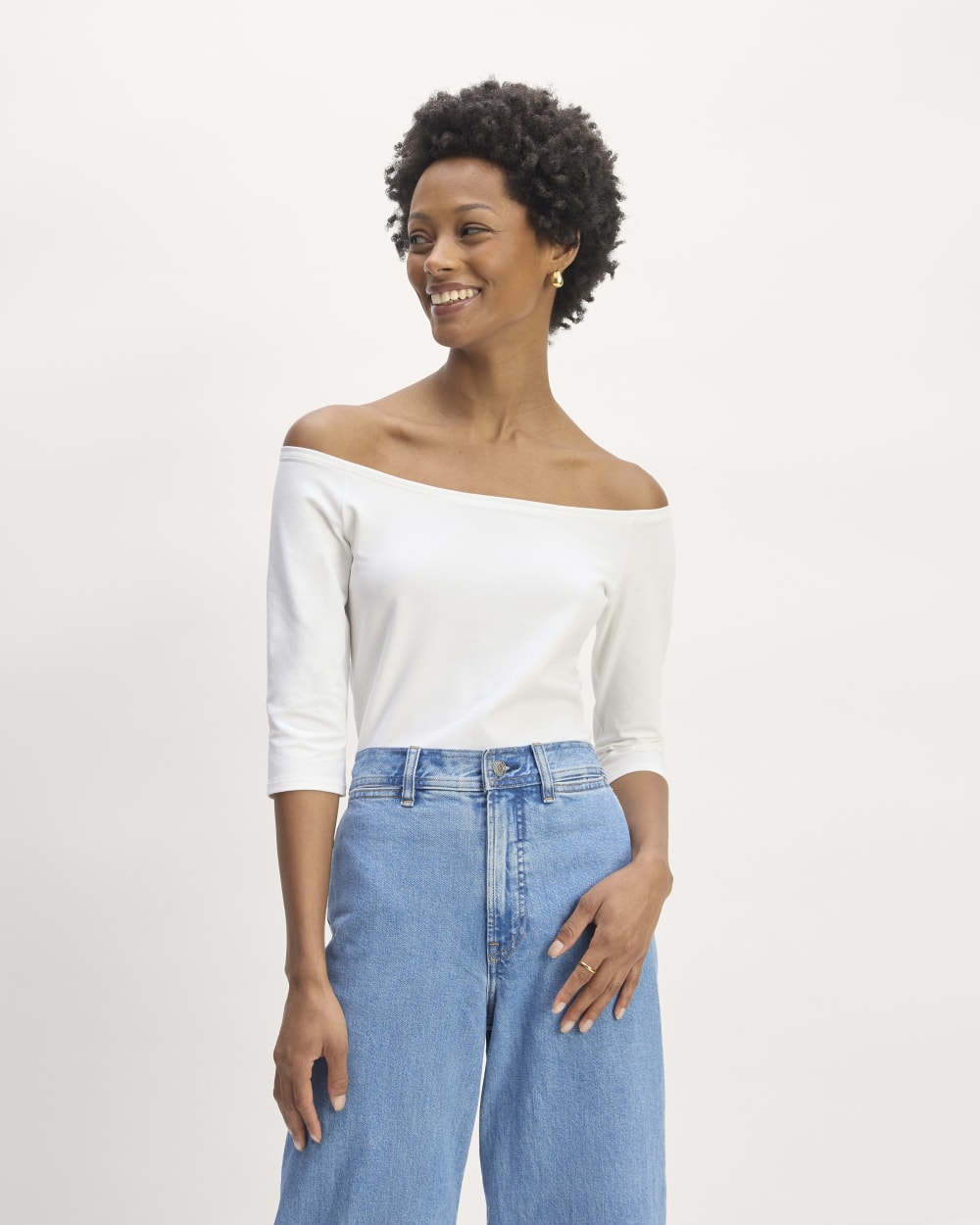 womens-supima-form-off-shoulder-top-white | primary