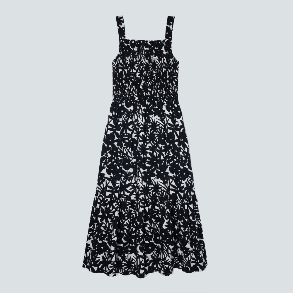 womens-smock-dress-black-canvas-floral