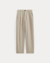 mens-linen-pleated-trouser-cornstalk-chambray | alt