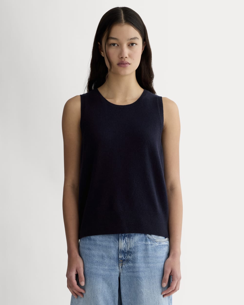 womens-cashmere-classic-sweater-tank-navy | primary