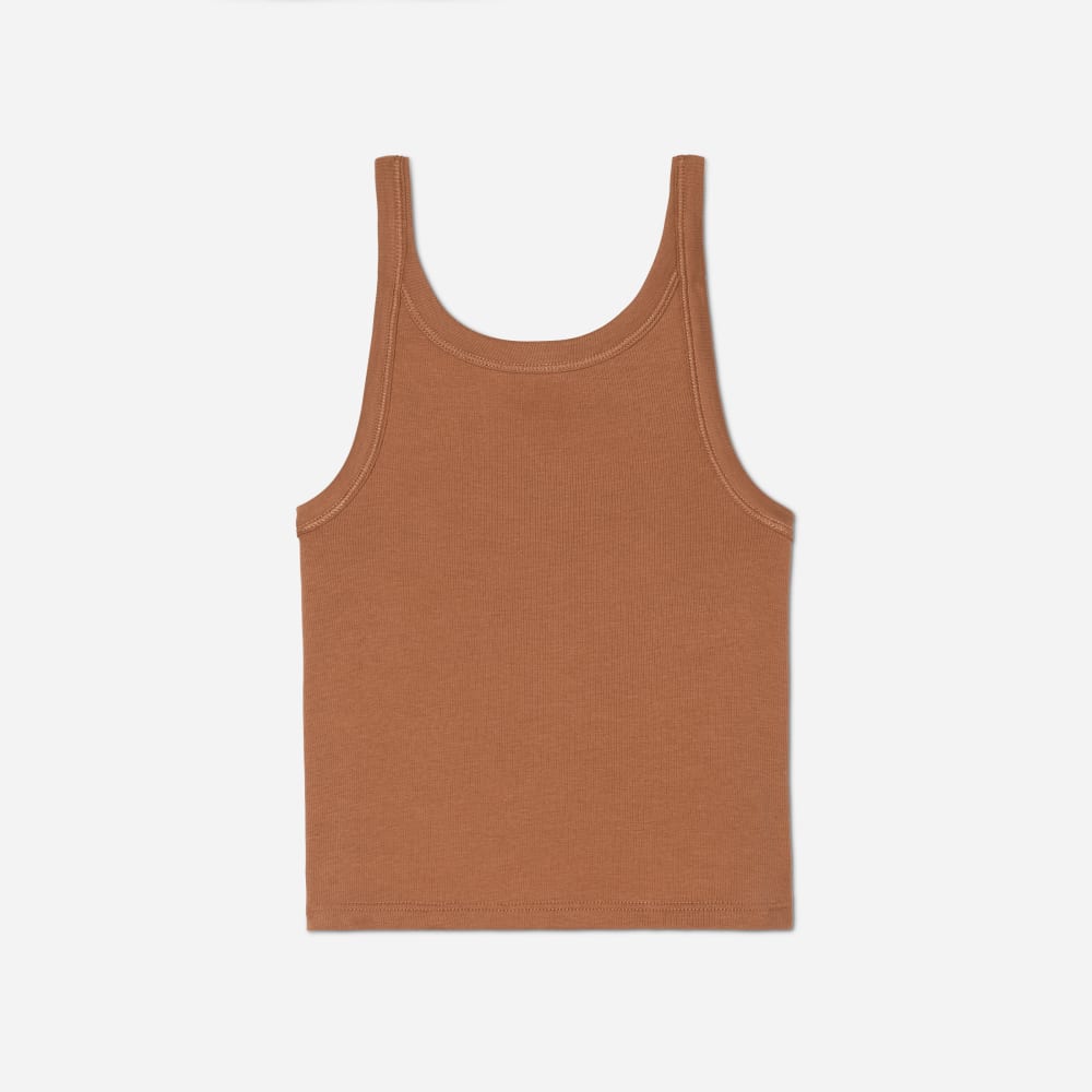 womens-cropped-pima-rib-tank-tawny-brown | primary