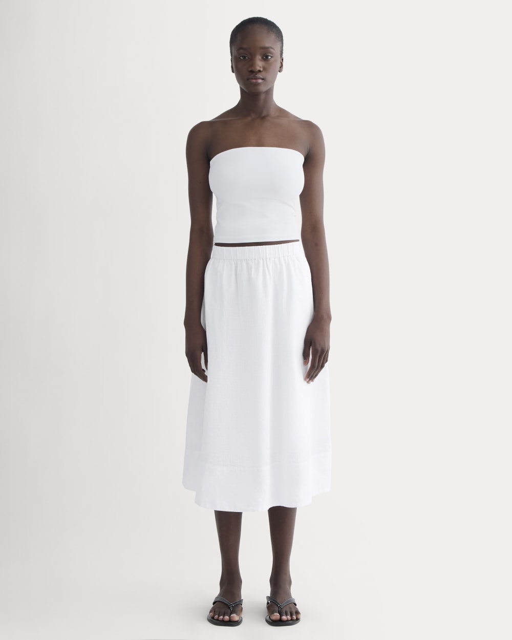 womens-gauze-tiered-skirt-white | primary