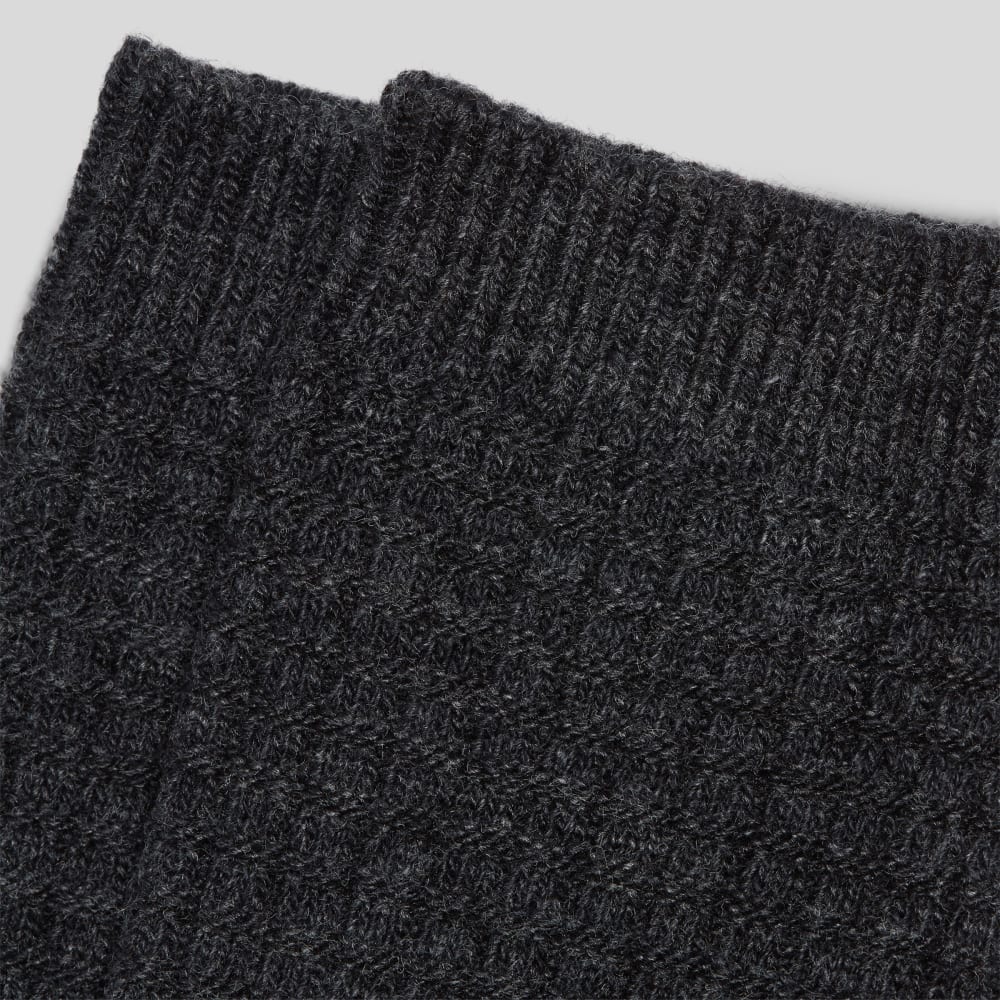 unisex-belgian-waffle-sweater-sock-heathered-charcoal | alt