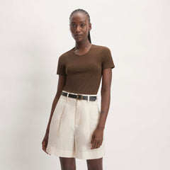 womens-supima-stretch-crew-neck-tee-cocoa | primary