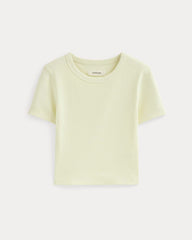 womens-cropped-short-sleeve-rib-tee-light-yellow | alt