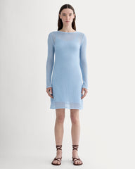 womens-lace-knit-mini-dress-sky-blue | primary