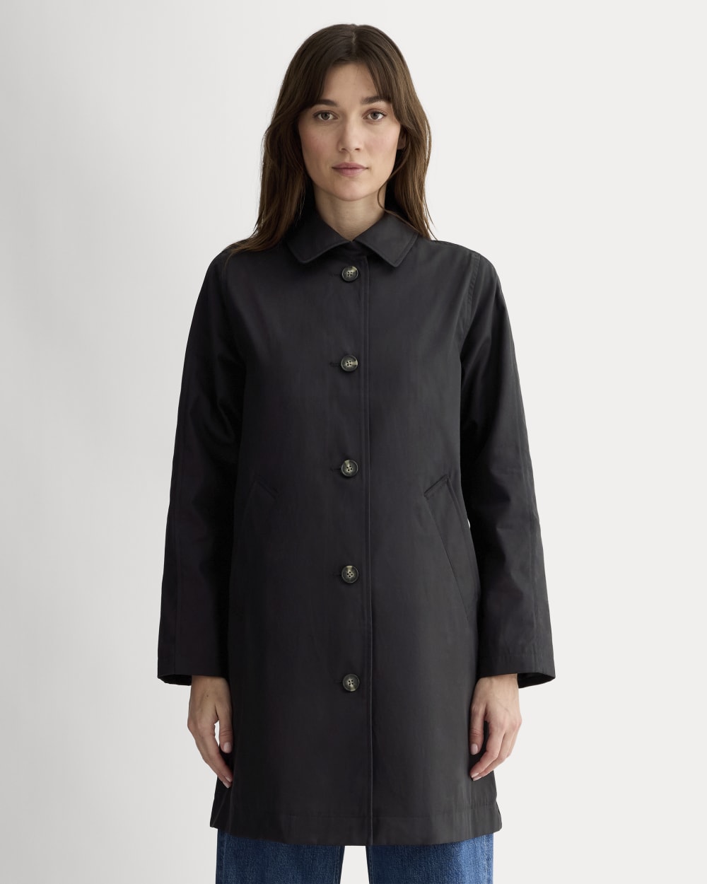 womens-cotton-twill-mac-coat-black | primary