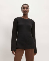 womens-organic-cotton-slim-crew-sweater-black | primary