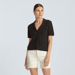 womens-crochet-knit-polo-black