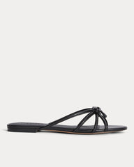 womens-leather-bow-sandal-black | primary