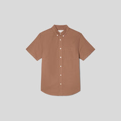 mens-organic-short-sleeve-oxford-shirt-cocoa-brown | alt
