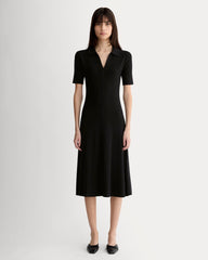 womens-knit-polo-dress-black | primary