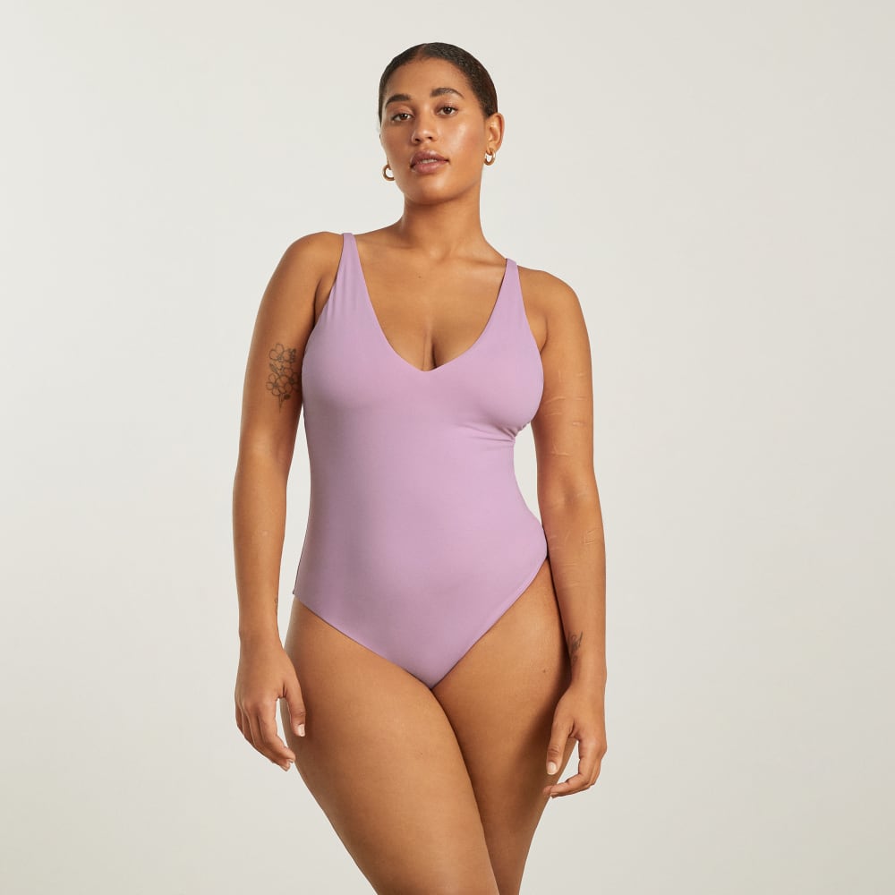 womens-v-neck-one-piece-lilac | primary