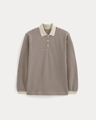 womens-oversized-pique-polo-beige-plum-stripe | alt