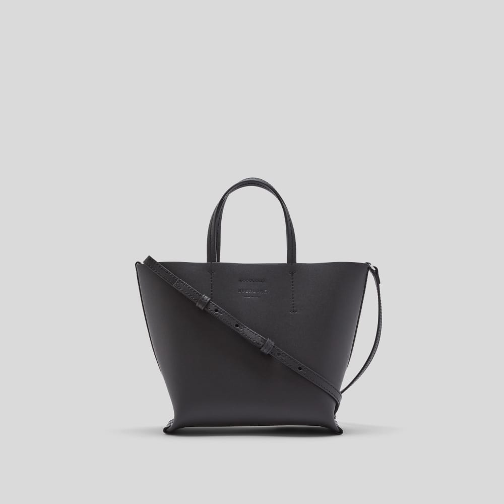 womens-luxe-mini-italian-leather-tote-black | primary