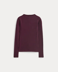 womens-luxe-rib-funnel-neck-tee-heathered-port-royale | alt