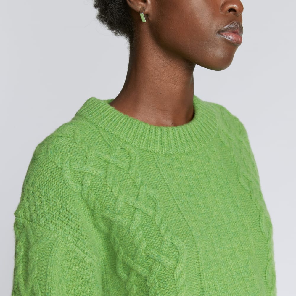 womens-felted-merino-cropped-cable-sweater-salted-lime